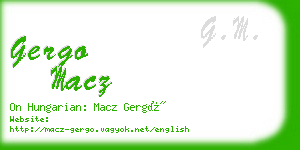 gergo macz business card